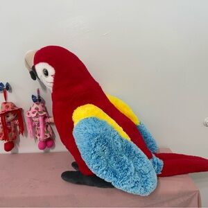 Jumbo Giant Scarlet MACAW PARROT XL Plush Tiki Room Jungle Stuffed Animal Decor